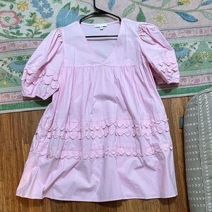 Karlie Pink Scalloped Mini Dress